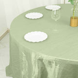 132inch Sage Green Accordion Crinkle Taffeta Round Tablecloth