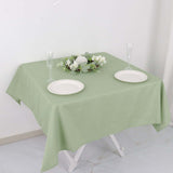 54"x54" Sage Green Square Polyester Table Overlay, Washable Table Linen