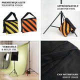 4 Pack | Heavy Duty Black/Yellow Sand Saddle Bag For Backdrop Stands