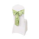 5 Pack Sage Green Lamour Satin Chair Sashes, Chair Bows - 6x106inch