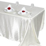 90x132Inch Ivory Satin Seamless Rectangular Tablecloth