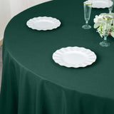 132inch Hunter Emerald Green 200 GSM Seamless Premium Polyester Round Tablecloth