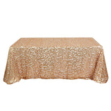 90x156inch Matte Champagne Big Payette Sequin Rectangular Tablecloth - Premium Collection