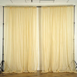 Champagne Fire Retardant Sheer Organza Premium Curtain Panel Backdrops With Rod Pockets - 10ftx10ft