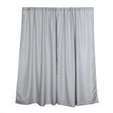 2 Pack Silver Polyester Event Curtain Drapes, 10ftx8ft Backdrop Event Panels With Rod Pockets