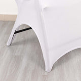 White Premium Spandex Wedding Chair Cover With 3-Way Open Arch, Fitted Stretched