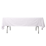 60"x102" White Premium Scuba Wrinkle Free Rectangular Tablecloth, Scuba Polyester Tablecloth