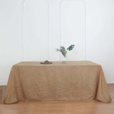 90 x 132 inches Natural Linen Rectangular Tablecloth | Slubby Textured Wrinkle Resistant Tablecloth