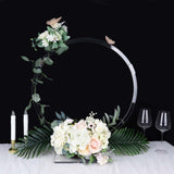 Clear Acrylic Table Wedding Arch Hoop Stand Centerpiece, Round Wreath Tabletop Decor