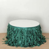 14ft Hunter Emerald Green Curly Willow Taffeta Table Skirt