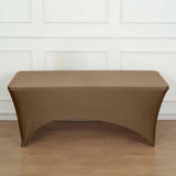 6ft Taupe Spandex Stretch Fitted Rectangular Tablecloth