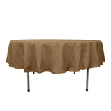 90" Taupe Polyester Round Tablecloth