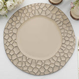 6 Pack Matte Finish Taupe Hammered Charger Plates, Flat Modern Dinner Serving Plates