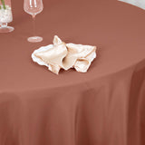 Terracotta (Rust) Seamless Premium Polyester Round Tablecloth 220GSM - 132inch