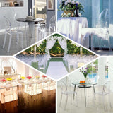 8-Pack Acrylic Ghost Chairs with Oval Back for Banquet Use Clear – Sleek Transparent Armless Accent