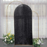 6ft Shimmer Tinsel Spandex Chiara Backdrop Stand Cover For Fitted Round Top Wedding Arch