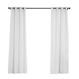 2 Pack | Handmade White Faux Linen Curtains 52x96inch Curtain Panels With Chrome Grommets