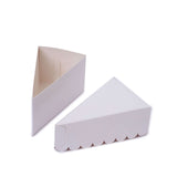 10 Pack | 4inch x 2.5inch White Single Slice Triangular Cake Boxes with Scalloped Top