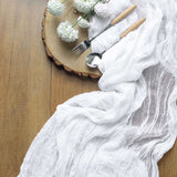 10ft White Gauze Cheesecloth Boho Table Runner