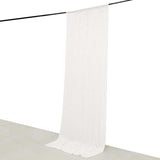 5ftx12ft White Premium Smooth Velvet Event Curtain Drapes, Privacy Backdrop Event Panel