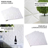 52 Sq Ft White 3D Foam French Country Wall Panels Self Adhesive Ceiling Tiles