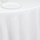 White Seamless Polyester Round Tablecloth 120inch Inherently Flame Retardant Table Cover