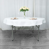 70" White Premium Polyester Round Tablecloth - 220GSM