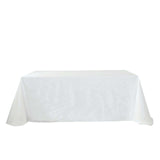 90x132 White Linen Rectangular Tablecloth, Slubby Textured Wrinkle Resistant Tablecloth