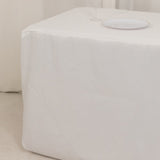 Fire Retardant White Fitted Tablecloth 8ft Premium Polyester Rectangular Table Cover 96inch