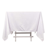 70" White Premium Scuba Wrinkle Free Square Tablecloth, Scuba Polyester Tablecloth