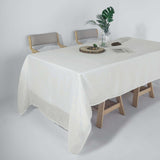 60"x126" White Rectangular Tablecloth, Linen Table Cloth With Slubby Textured, Wrinkle Resistant