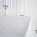 90x156Inch White Accordion Crinkle Taffeta Rectangular Tablecloth