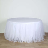 17FT | 4 Layer Tulle Tutu Pleated Table Skirts