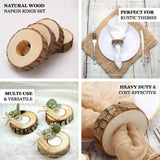 4 Pack | 3inch Rustic Natural Birch Wood Farmhouse Napkin Rings