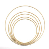 Set of 5 - Natural Wooden Rings for Crafts, Floral Hoop Wreath Wall Hanging Decor