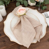 4 Pack Blush Artificial Rose Flower Wooden Napkin Holders, Farmhouse Country Floral Napkin Rings