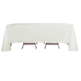 90"x132" Ivory Polyester Rectangular Tablecloth