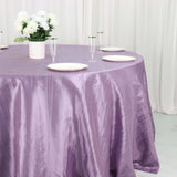 132inch Violet Amethyst Accordion Crinkle Taffeta Seamless Round Tablecloth