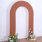 8ft Terracotta (Rust) Spandex Fitted Open Arch Wedding Arch Cover