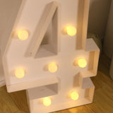 4ft White Large Marquee Light Up Number 4 Mosaic Balloon Frame Pre-Cut Foam Board 10 Warm White