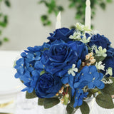 2 Pack 12inch Navy Blue Silk Assorted Peony Flower Arrangements, Artificial Floral Bouquets#whtbkgd