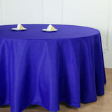 132Inch Royal Blue Seamless Polyester Round Tablecloth