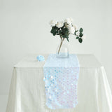 13x108 inches Iridescent Blue Big Payette Sequin Table Runner