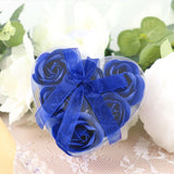 4 Pack | 24 Pcs Royal Blue Scented Rose Soap Heart Shaped Party Favors With Gift Boxes And Ribbon