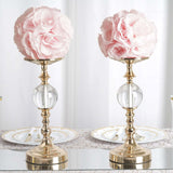 2 Pack | 7inch Blush/Rose Gold Artificial Rose Flower Ball, Silk Kissing Ball