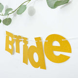 Gold Glittered Bride To Be Paper Hanging Bridal Shower Garland Banner, Bachelorette Party Banner