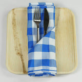 5 Pack | Blue/White Buffalo Plaid Cloth Dinner Napkins, Gingham Style | 15x15Inch