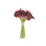 20 Stems | 14inch Burgundy Artificial Poly Foam Calla Lily Flowers