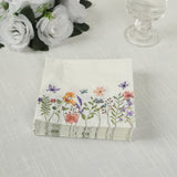 50 Pack Wildflower Butterfly Paper Beverage Napkins, Soft 2 Ply Highly Absorbent 