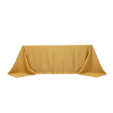 90x132inch Champagne Seamless Lamour Satin Rectangle Tablecloth for 6 Foot Table